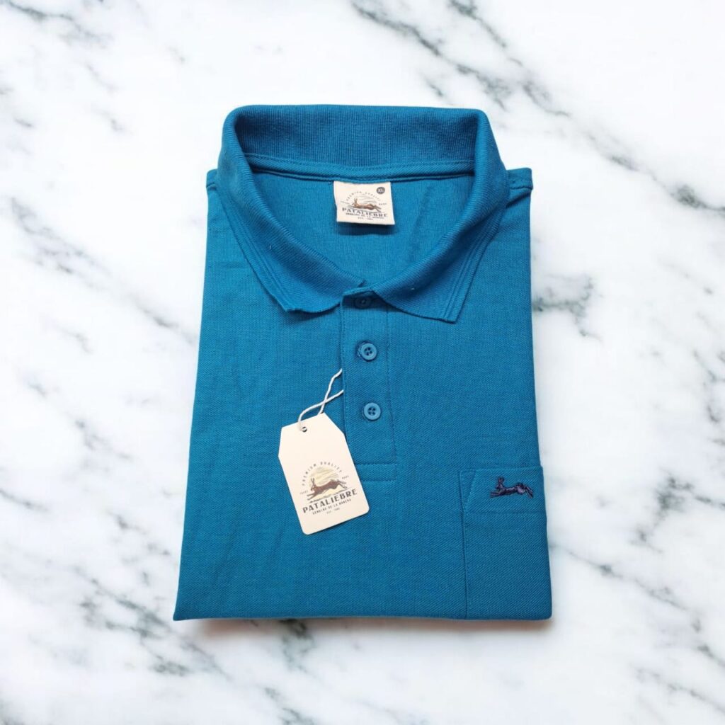 Polo Shirt Blue Color weave Cotton