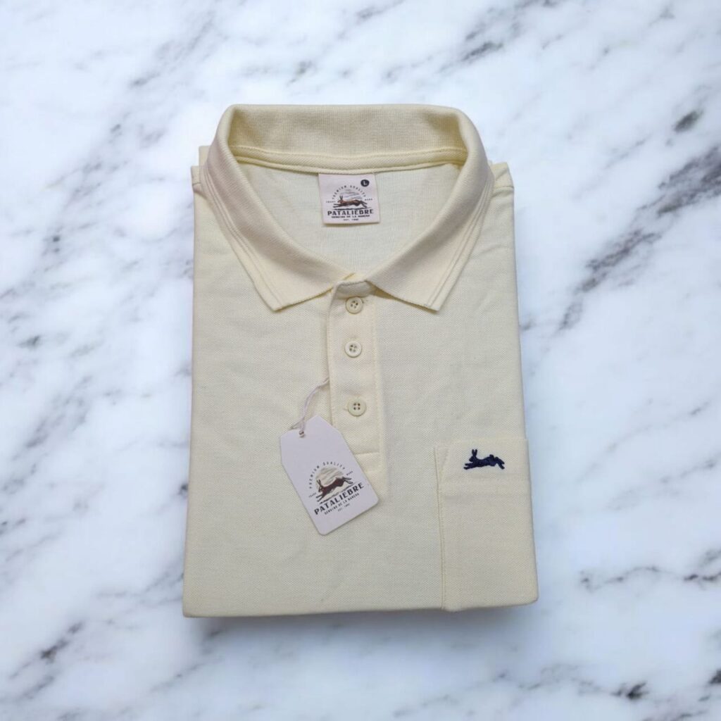 Polo Shirt Ecru Color weave Cotton