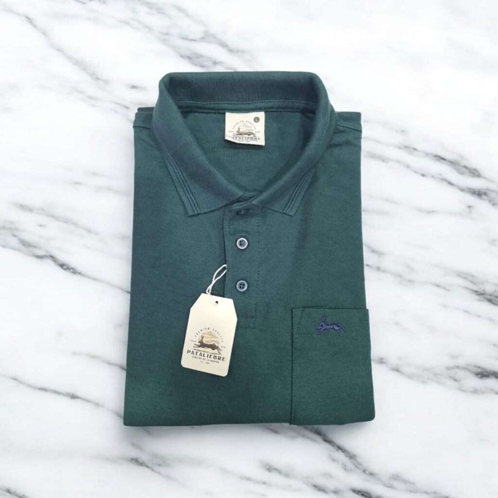 Polo Shirt green Color weave Cotton
