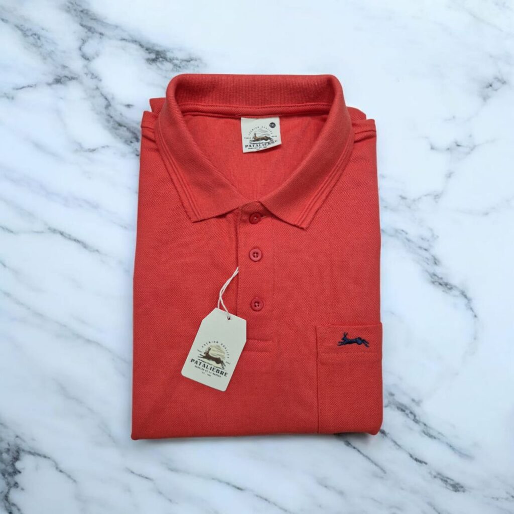 Polo Shirt Red Color weave Cotton